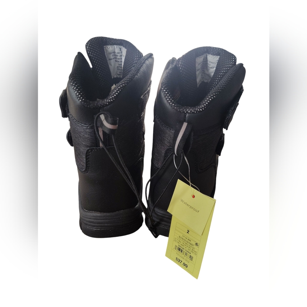 All In Motion Kids Waterproof Black Winter Boots--Size 2 - Picture 4 of 6